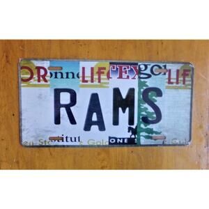 NFL Los Angeles Rams License Plate Football Rams Metal Auto Sign
